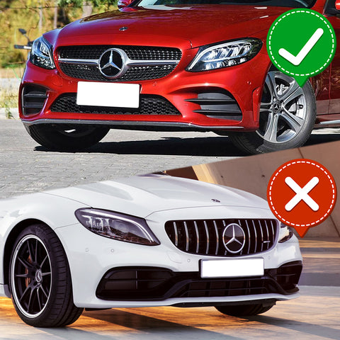 For 2019-2021 Mercedes W205 C-Class Carbon Look Front Bumper Body Kit Lip + Side Skirt Rocker Winglet Canard Diffuser Wing  Body Splitter ABS ( Carbon Style) 5PCS