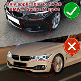 For 2014-2019 BMW F32 F33 F36 4-Series M-Sport Painted Black Front Bumper Lip + Side Skirt Rocker Winglet Canard Diffuser Wing  (Glossy Black) 5PCS
