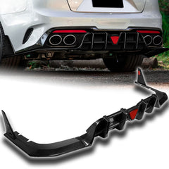 For 2018-2023 Kia Stinger Carbon Fiber Rear Bumper Diffuser Lip W / LED Light  5pcs