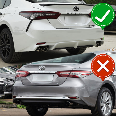 For 2018-2024 Toyota Camry SE XSE Carbon Fiber Rear Bumper Diffuser W/ LED Light  5pcs