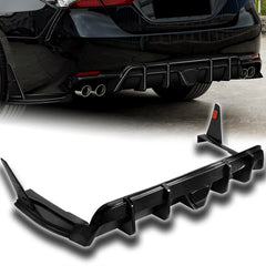 For 18-24 Toyota Camry SE XSE Carbon Fiber Rear Bumper Diffuser +LED Smoke Light  5pcs