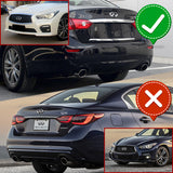 For 2014-2017 Infiniti Q50 Carbon Fiber Rear Bumper Diffuser Lip W/ LED Light 5pcs
