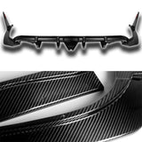 For 2014-2017 Infiniti Q50 Carbon Fiber Rear Bumper Diffuser Lip LED Smoke Light  5pcs