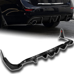 For 2014-2017 Infiniti Q50 Carbon Fiber Rear Bumper Diffuser Lip LED Smoke Light  5pcs