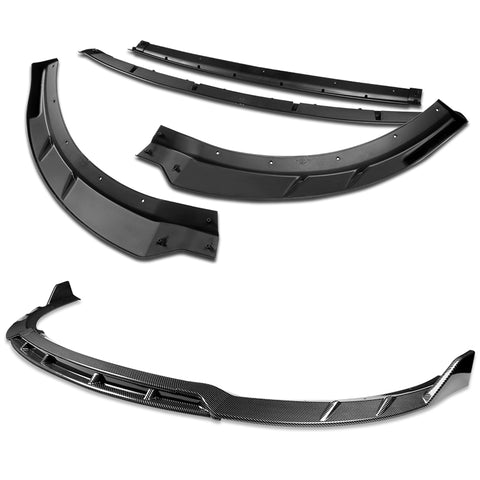 For 2015-2021 Dodge Charger SRT-Style Carbon Look Front Bumper Spoiler Lip + For 2015-2019 Dodge Charger SRT-Style Carbon Look Rear Bumper Lip Aprons 6pcs