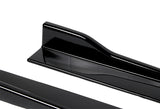 For 2013-2016 Audi A4 Quattro S4 Painted Black Front Bumper Splitter Spoiler Lip + 31"x4" Universal Painted Black Side Skirt Rocker Splitters Diffuser Winglet Wind  5pcs