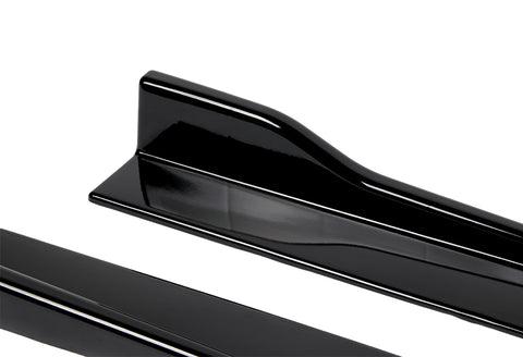 For 2013-2016 Audi A4 Quattro S4 Painted Black Front Bumper Splitter Spoiler Lip + 31"x4" Universal Painted Black Side Skirt Rocker Splitters Diffuser Winglet Wind  5pcs