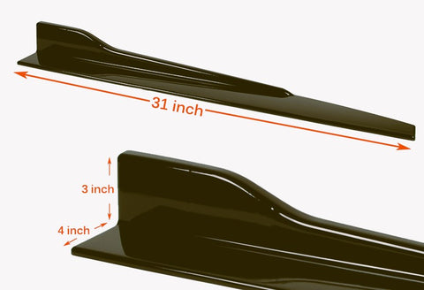 For 2013-2016 Audi A4 Quattro S4 Painted Black Front Bumper Splitter Spoiler Lip + 31"x4" Universal Painted Black Side Skirt Rocker Splitters Diffuser Winglet Wind  5pcs