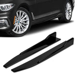 For 2012-2015 Volkswagen VW Passat Sedan Painted Black Front Bumper Spoiler Lip + 31"x4" Universal Painted Black Side Skirt Rocker Splitters Diffuser Winglet Wind  5pcs