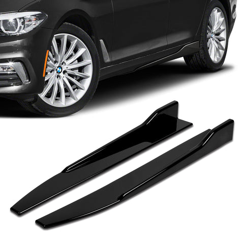 For 2013-2016 Audi A4 Quattro S4 Painted Black Front Bumper Splitter Spoiler Lip + 31"x4" Universal Painted Black Side Skirt Rocker Splitters Diffuser Winglet Wind  5pcs