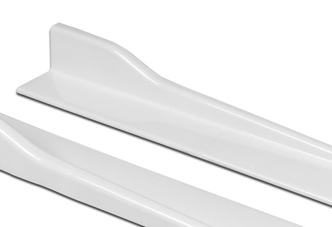 For 2013-2020 Nissan 370Z GT-Style Painted White Front Bumper Body Spoiler Lip + 31"x4" Universal Painted White Side Skirt Rocker Splitters Diffuser Winglet Wind  5pcs