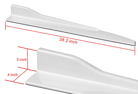 For 2016-2019 Volkswagen Passat Painted White Front Bumper Splitter Spoiler Lip + 31"x4" Universal Painted White Side Skirt Rocker Splitters Diffuser Winglet Wind