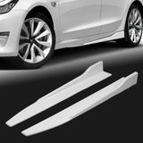 For 2009-2015 Lancer GT GTS RA-Style Painted White Front Bumper Body Spoiler Lip + 31"x4" Universal Painted White Side Skirt Rocker Splitters Diffuser Winglet Wind 5pcs