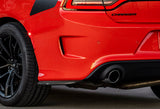 For 2015-2022 Dodge Charger SXT Carbon Look Front Bumper Splitter Spoiler Lip 3pcs + For 2015-2019 Dodge Charger SRT-Style Carbon Look Rear Bumper Lip Aprons 2pcs