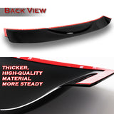 For 2015-2017 Ford Mustang Painted Black Front Bumper Body Kit Spoiler Lip 3pcs + For 2015-2020 Ford Mustang Coupe Black ABS Rear Window Roof Visor Spoiler Wing