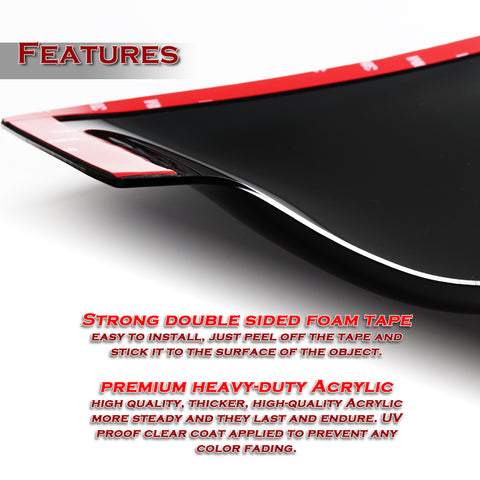 For 2011-2023 Dodge Charger Black ABS Rear Window Roof Visor Spoiler Wing + For 2008-2023 Dodge Challenger ABS Black Side Window Louvers Scoop Cover Vent