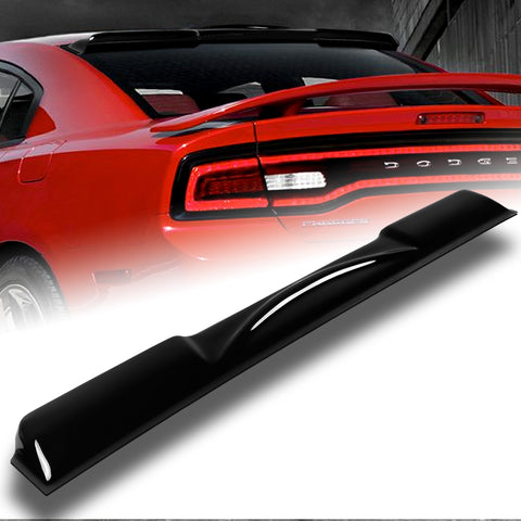 For 2011-2023 Dodge Charger Black ABS Rear Window Roof Visor Spoiler Wing + For 2008-2023 Dodge Challenger ABS Black Side Window Louvers Scoop Cover Vent