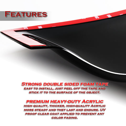 For 2006-2015 Honda Civic Sedan Black ABS Plastic Rear Window Roof Spoiler Visor