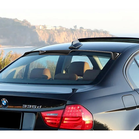 For 2005-2011 BMW E90 3-Series Sedan V-Style Carbon Fiber Rear Roof Spoiler Wing