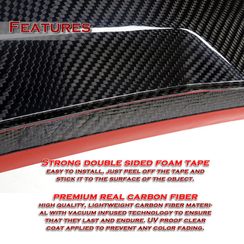 For 2009-2016 Audi A4 S4 B8 V2-Style Carbon Fiber Rear Window Roof Spoiler Wing