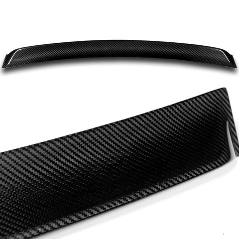 For 2020-2024 Tesla Model Y Real Carbon Fiber Front Bumper Spoiler Splitter Lip 3pcs + For 2020-2024 Tesla Model Y Carbon Fiber Rear Roof Window Visor Spoiler Wing