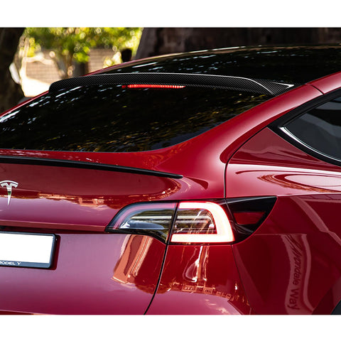 For 2020-2024 Tesla Model Y Carbon Fiber Rear Roof Window Visor Spoiler Wing