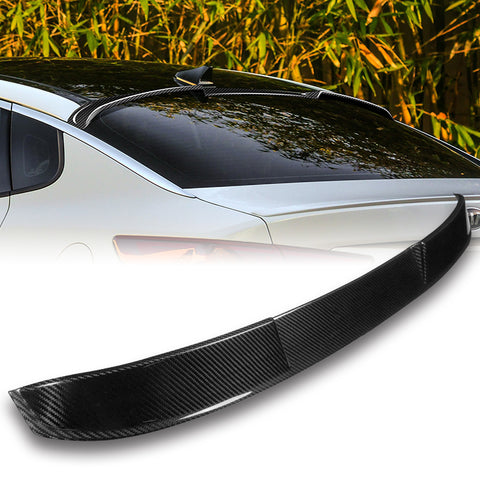 For 2016-2020 Kia Optima K5 V-Style Carbon Fiber Rear Trunk Lid Spoiler Wing + For 2016-2020 Kia Optima K5 V-Style Carbon Fiber Rear Roof Window Spoiler Wing