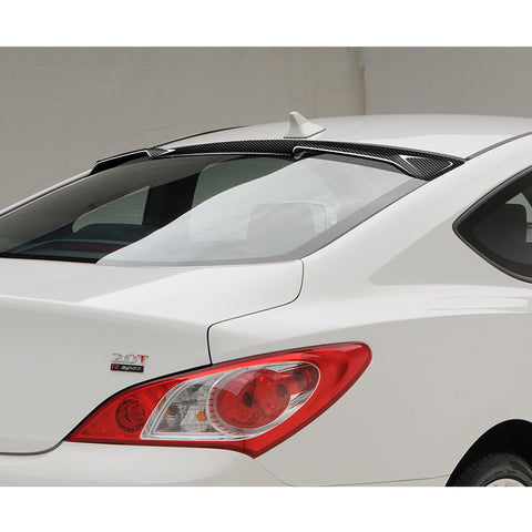 For 2010-2012 Hyundai Genesis Coupe Real Carbon Fiber Front Bumper Spoiler Lip 3pcs + For 2010-2016 Hyundai Genesis Coupe 2DR OE-Style Carbon Fiber Trunk Spoiler Wing + For 2010-2016 Hyundai Genesis Coupe Carbon Fiber Rear Roof Visor Window Spoiler