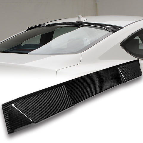 For 2010-2012 Hyundai Genesis Coupe Real Carbon Fiber Front Bumper Spoiler Lip 3pcs + For 2010-2016 Hyundai Genesis Coupe 2DR OE-Style Carbon Fiber Trunk Spoiler Wing + For 2010-2016 Hyundai Genesis Coupe Carbon Fiber Rear Roof Visor Window Spoiler