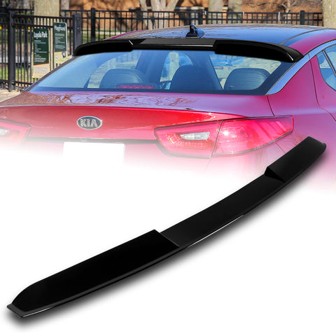For 2014-2015 Kia Optima K5 W-Power Pearl Black V-Style Rear Trunk Spoiler Wing + For 2011-2015 Kia Optima W-Power Pearl Black Rear Roof Window Visor Spoiler Wing