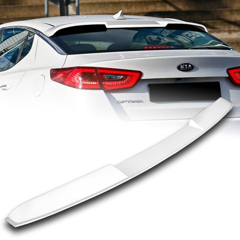 For 2014-2015 Kia Optima K5 W-Power Pearl White V-Style Rear Trunk Spoiler Wing + For 2011-2015 Kia Optima W-Power Pearl White Rear Roof Window Visor Spoiler Wing