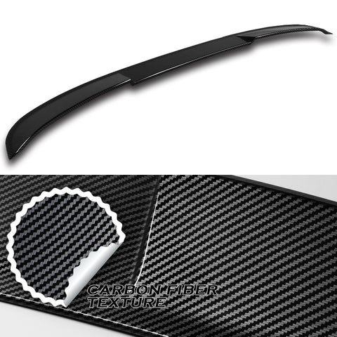 For 2021-2024 Kia K5 W-Power ABS Carbon Look V-Style Rear Trunk Lid Spoiler Wing  + For 2021-2024 Kia K5 W-Power Carbon Painted Rear Roof Window Visor Spoiler Wing