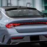 For 2021-2024 Kia K5 W-Power ABS Carbon Look V-Style Rear Trunk Lid Spoiler Wing  + For 2021-2024 Kia K5 W-Power Carbon Painted Rear Roof Window Visor Spoiler Wing