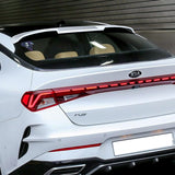 For 2021-2024 Kia K5 W-Power ABS Pearl White V-Style Rear Trunk Lid Spoiler Wing  + For 2021-2024 Kia K5 W-Power Pearl White Rear Roof Window Visor Spoiler Wing