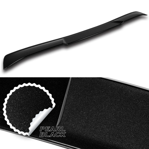 For 2017-2021 Alfa Romeo Giulia Painted Black Front Bumper Body Kit Spoiler Lip 3pcs + For 2017-2023 Alfa Romeo Giulia W-Power Pearl Black V-Style Trunk Spoiler Wing + For 2017-2023 Alfa Romeo Giulia W-Power Pearl Black Rear Roof Visor Spoiler Wing