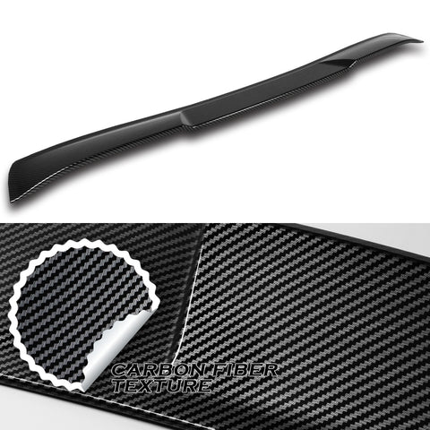 For 2017-2021 Alfa Romeo Giulia Carbon Look Front Bumper Body Kit Spoiler Lip 3pcs + For 2017-2023 Alfa Romeo Giulia W-Power Carbon Look V-Style Trunk Spoiler Wing + For 2017-2023 Alfa Romeo Giulia W-Power Carbon Look Rear Roof Visor Spoiler Wing