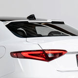 For 2017-2021 Alfa Romeo Giulia Painted White Front Bumper Body Kit Spoiler Lip 3pcs + For 2017-2023 Alfa Romeo Giulia W-Power Pearl White V-Style Trunk Spoiler Wing +