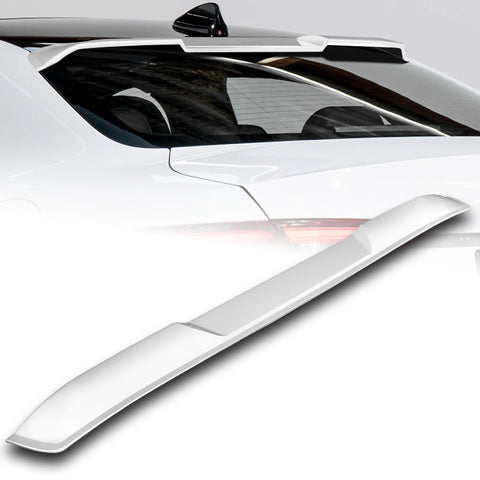 For 2017-2021 Alfa Romeo Giulia Painted White Front Bumper Body Kit Spoiler Lip 3pcs + For 2017-2023 Alfa Romeo Giulia W-Power Pearl White V-Style Trunk Spoiler Wing +