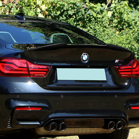 For 2015-2020 BMW M4 F82 Coupe W-Power Pearl Black V-Style Trunk Spoiler Wing