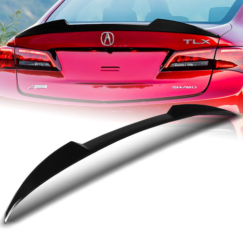 For 2015-2020 Acura TLX W-Power Pearl Black V-Style Trunk Duckbill Spoiler Wing