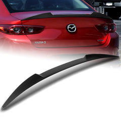 For 2019-2023 Mazda 3 Sedan W-Power Carbon Painted V-Style Trunk Spoiler Wing