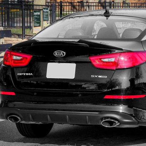 For 2014-2015 Kia Optima K5 W-Power Pearl Black V-Style Rear Trunk Spoiler Wing + For 2011-2015 Kia Optima W-Power Pearl Black Rear Roof Window Visor Spoiler Wing
