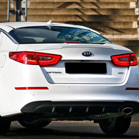 For 2014-2015 Kia Optima K5 W-Power Pearl White V-Style Rear Trunk Spoiler Wing + For 2011-2015 Kia Optima W-Power Pearl White Rear Roof Window Visor Spoiler Wing