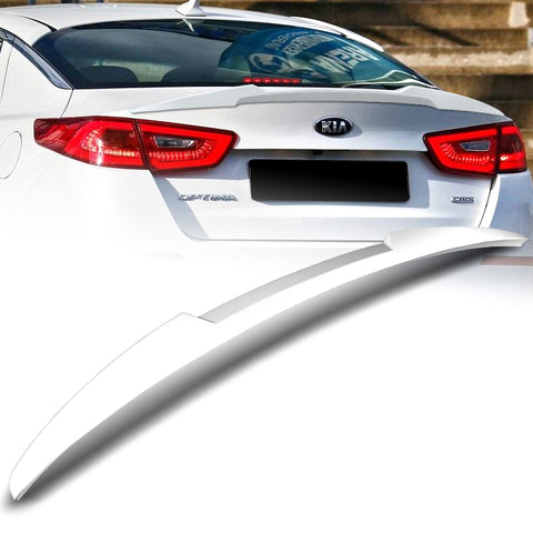 For 2014-2015 Kia Optima K5 W-Power Pearl White V-Style Rear Trunk Spoiler Wing + For 2011-2015 Kia Optima W-Power Pearl White Rear Roof Window Visor Spoiler Wing