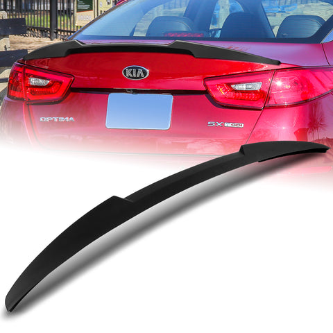 For 2014-2015 Kia Optima K5 W-Power Primer Black V-Style Rear Trunk Spoiler Wing + For 2011-2015 Kia Optima W-Power Matt Black Rear Roof Window Visor Spoiler Wing