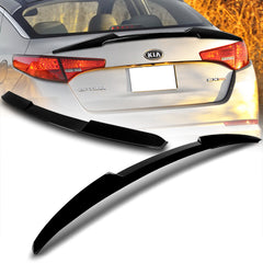 For 2011-2013 Kia Optima W-Power Pearl Black V-Style Rear Trunk Lid Spoiler Wing + For 2011-2015 Kia Optima W-Power Pearl Black Rear Roof Window Visor Spoiler Wing