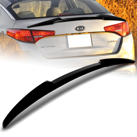 For 2011-2013 Kia Optima W-Power Pearl Black V-Style Rear Trunk Lid Spoiler Wing + For 2011-2015 Kia Optima W-Power Pearl Black Rear Roof Window Visor Spoiler Wing