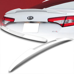 For 2011-2013 Kia Optima W-Power Pearl White V-Style Rear Trunk Lid Spoiler Wing + For 2011-2015 Kia Optima W-Power Pearl White Rear Roof Window Visor Spoiler Wing