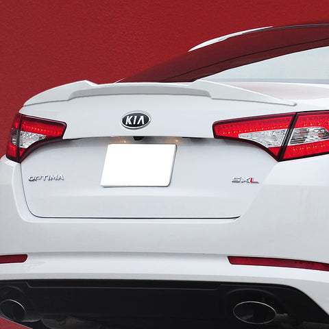 For 2011-2013 Kia Optima W-Power Pearl White V-Style Rear Trunk Lid Spoiler Wing + For 2011-2015 Kia Optima W-Power Pearl White Rear Roof Window Visor Spoiler Wing
