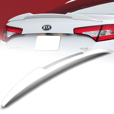 For 2011-2013 Kia Optima W-Power Pearl White V-Style Rear Trunk Lid Spoiler Wing + For 2011-2015 Kia Optima W-Power Pearl White Rear Roof Window Visor Spoiler Wing
